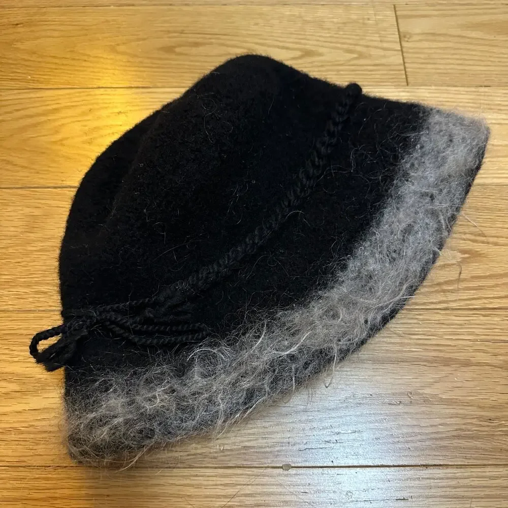 McMaura of Vermont 100% Wool Black Bucket Hat